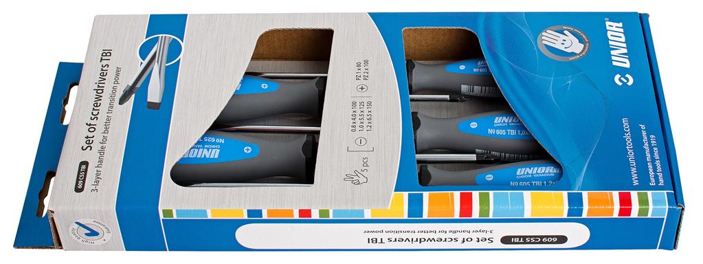 UNIOR - SET SCHROEVENDRAAIERS TBI PLAT-POZIDRIVE