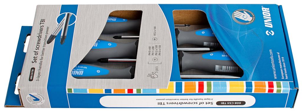 UNIOR - SET SCHROEVENDRAAIERS TBI PHILIPS-POZIDRIVE