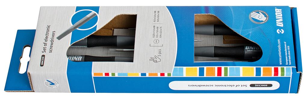 UNIOR - SET SCHROEVENDRAAIERS ELEKTRONICA PLAT