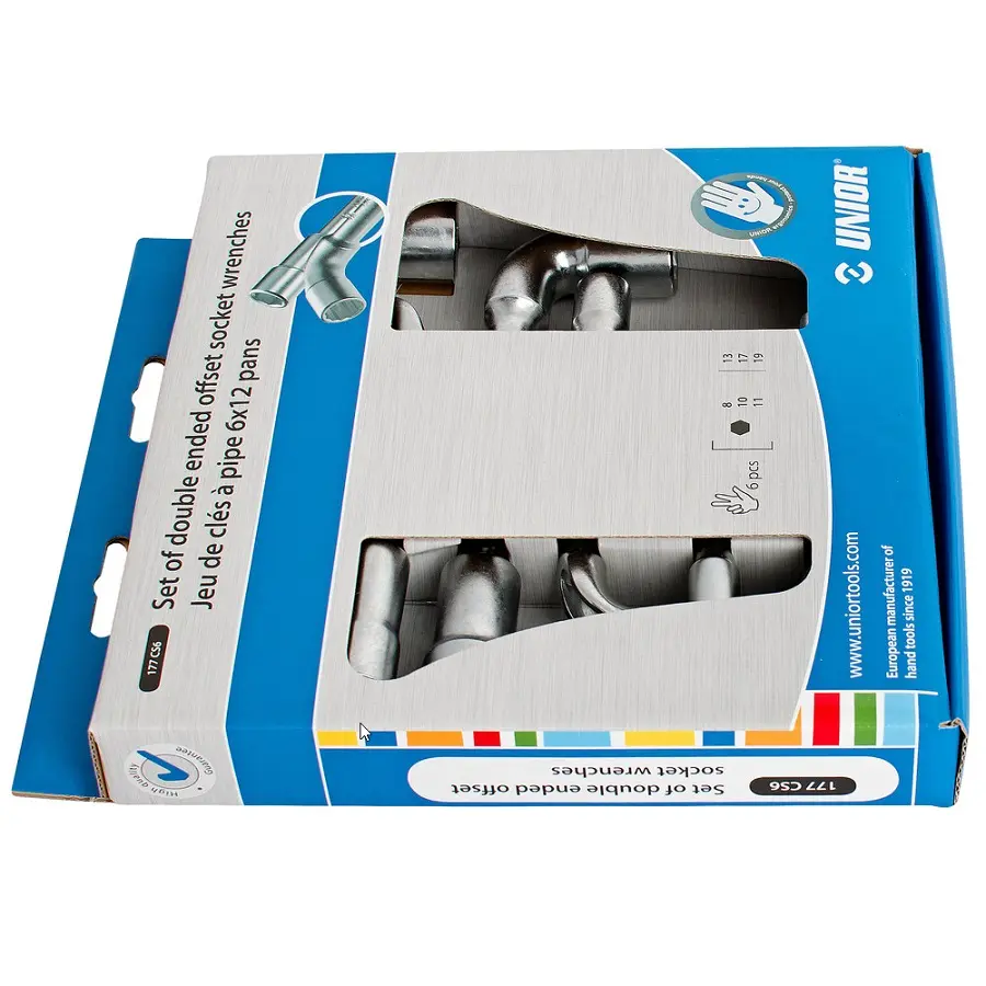 UNIOR - SET OF DOUBLE ENDED OFFSET SOCKET WRENCHES IN CARTON BOX