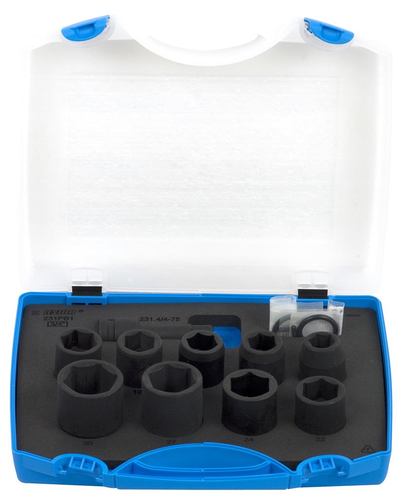 UNIOR - SET OF IMPACT SOCKETS 1/2" IN PLASTIC BOX