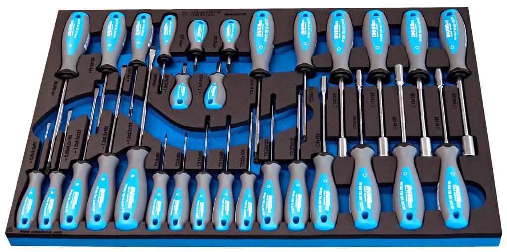 UNIOR - SET OF SCREWDRIVERS IN SOS TOOL TRAY
