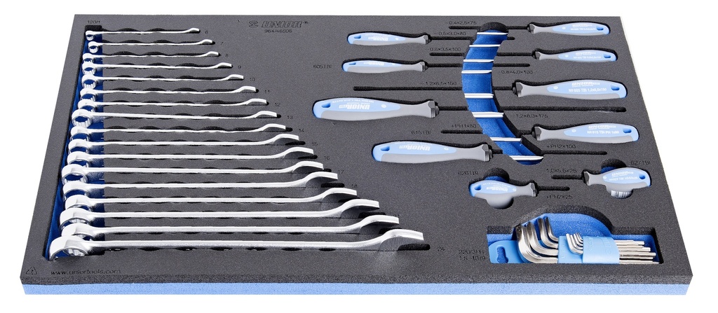 UNIOR - SET OF WRENCHES AND SCREWDRIVERS IN SOS TOOL TRAY