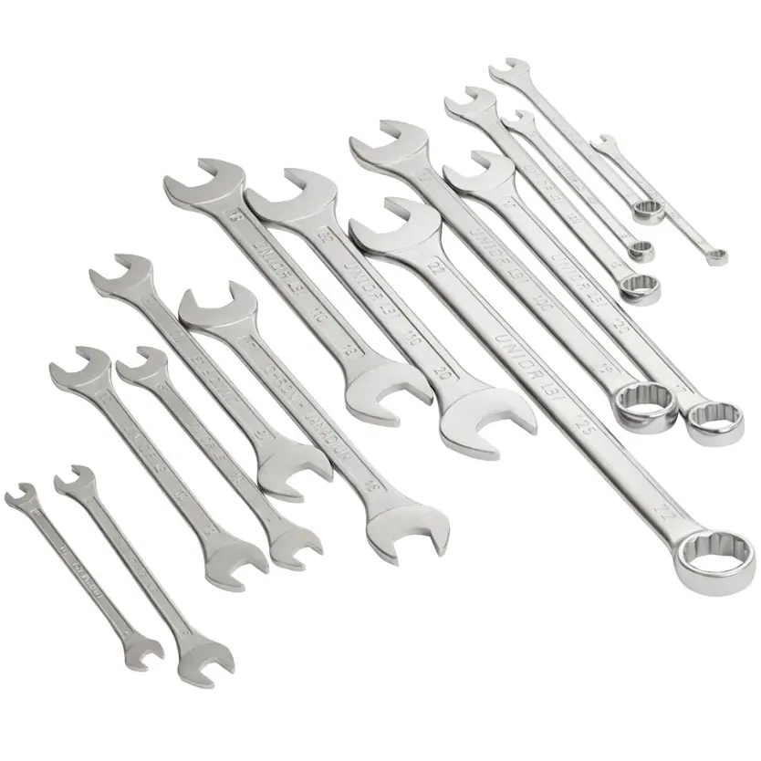 UNIOR - JEU DE CLES PLATES A FOURCHES ET CLES MIXTES