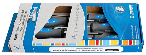 [35.600.CS5.TBI] UNIOR - SCREWDRIVER SET TBI WITH HEXAGON BOLSTER