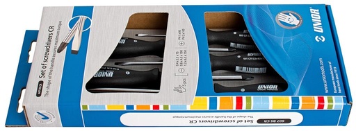 [35.607.B5CR.5] UNIOR - SET SCHROEVENDRAAIERS CR PLAT-PHILIPS