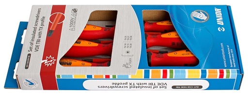 [35.621.CS6VDETBI.6] UNIOR - SET OF INSULATED SCREWDRIVERS VDE TBI WITH TX PROFILE