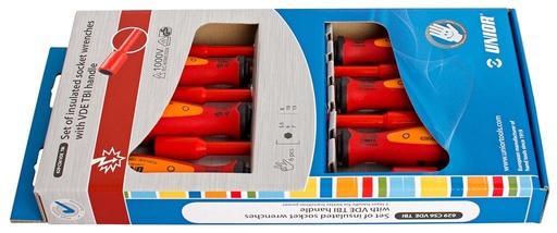[35.629.CS6VDETBI] UNIOR - SET OF INSULATED SOCKET WRENCHES WITH VDE TBI HANDLE