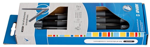 [35.607.CS7E.7] UNIOR - SET SCHROEVENDRAAIERS ELEKTRONICA PLAT-PHILIPS