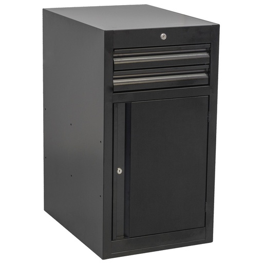 [13.BLACK.990.NDD2] UNIOR - WERKKAST SMAL 2 LADEN + DEUR - ZWART
