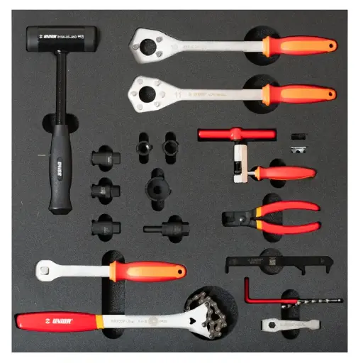 [13.BIKE.2600ACSET5.R] UNIOR BIKE - SET OF TOOLS IN TRAY 5 FOR 2600A AND 2600C - TORQUE TOOLS AND PLIERS