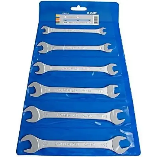 [13.110.1.6.22.PB] UNIOR - SET OF OPEN END WRENCHES IN PLASTIC WALLET