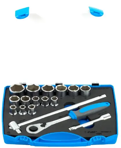 [13.190.BI6P.10.32.17] UNIOR - SOCKET SET 1/2" IN PLASTIC BOX