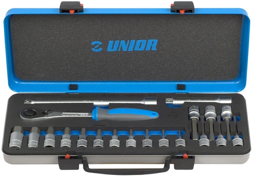 [13.190.BIHX.1P.20] UNIOR - SOCKET SET 1/2" IN METAL BOX