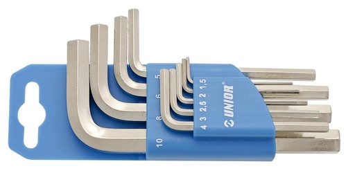 [13.220.3PH.015.120] UNIOR - SET OF HEX WRENCHES ON PLASTIC CLIP