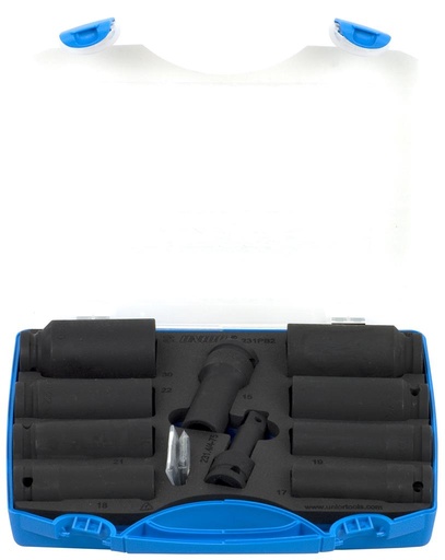 [13.231.4PB2.15.30.12] UNIOR - SET OF IMPACT SOCKETS 1/2" IN PLASTIC BOX