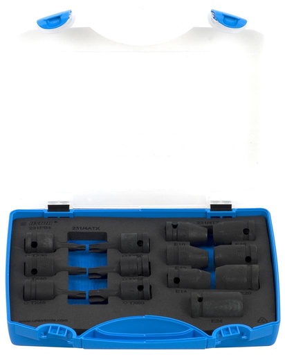 [13.231.4PB4.13] UNIOR - SET OF IMPACT SOCKETS 1/2" IN PLASTIC BOX