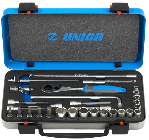 [13.239.D.30] UNIOR - SOCKET SET 3/8" IN METAL BOX