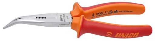 [13.512.1VDEBI.170] UNIOR - LONG NOSE PLIERS WITH SIDE CUTTER AND PIPE GRIP, BENT