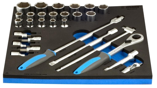 [13.964.19.SOS] UNIOR - SET OF SOCKETS 1/2" IN SOS TOOL TRAY