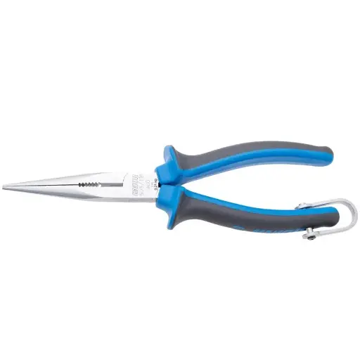 [13.SAFE.508.1BI.200] UNIOR - LONG NOSE PLIERS WITH SIDE CUTTER AND PIPE GRIP, STRAIGHT, FOR SAFE WORK AT HEIGHTS