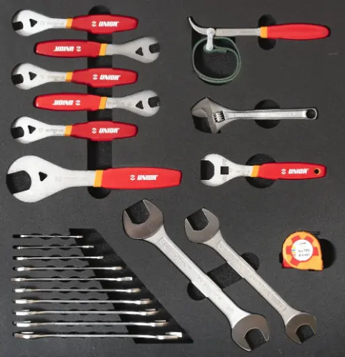 [13.BIKE.2600.D.SET1.R.N] UNIOR BIKE - SET OF TOOLS IN TRAY 1 FOR 2600D - GENERAL TOOLS FOR SERVICING SUSPENSION